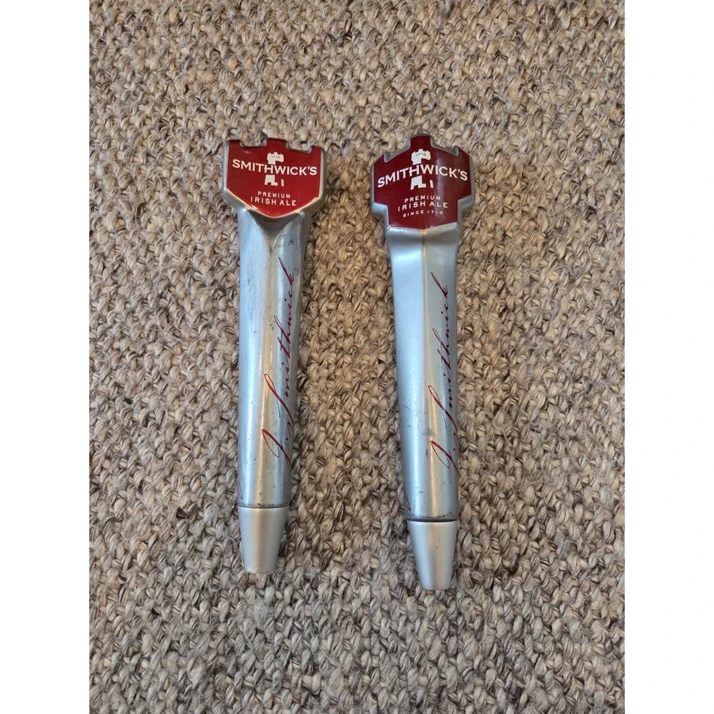 Pair of Smithwicks Imported Premium Irish Ale Beer Taps Metal Tall 11''
